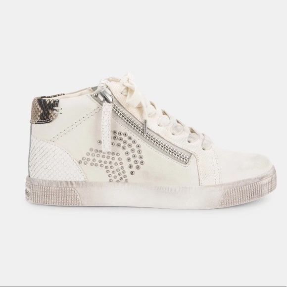 zonya sneakers in grey multi studded leather
